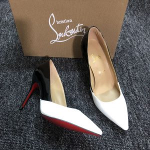 Christian Louboutin Stilettos Escarpins Bicolores Cuir Nappa Noir Blanc