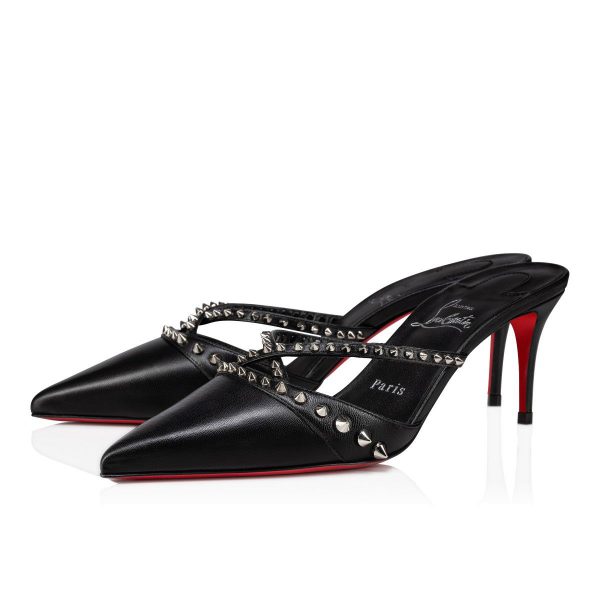 Christian Louboutin Tatoosh Spikes Mule Escarpins 70 mm Cuir d’Agneau Noir