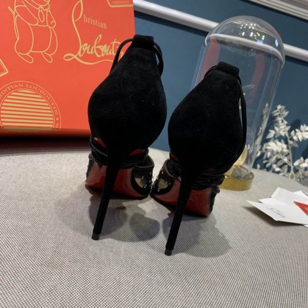 Christian Louboutin Maia Labella 100mm Escarpins Strass et Veau Velours Noir – Image 2