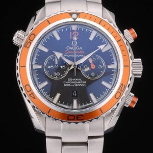 Omega Seamaster Planet Ocean Tachymètre Orange Cadran Noir Bracelet Acier Inoxydable 80241