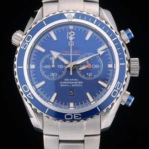 Omega Seamaster Planet Ocean Tachymètre Bleu Cadran Bleu Bracelet Acier Inoxydable 80239