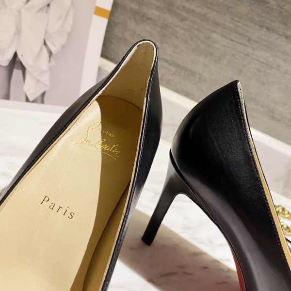 Christian Louboutin Fifille Escarpins 85mm Cuir Nappa Noir – Image 3