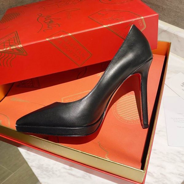 Christian Louboutin Pigalle Plato Escarpins 100mm Cuir Nappa Noir – Image 3