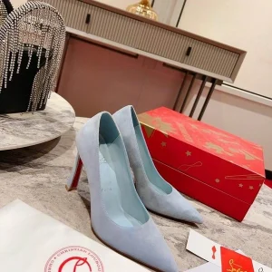 Christian Louboutin Condora Escarpins 85mm Cuir Suédé Bleu