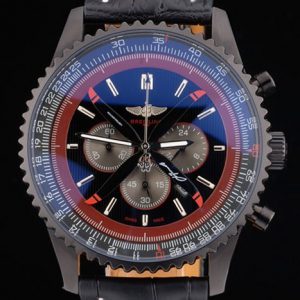 Breitling Certifiée Bracelet Cuir Noir Cadran Noir Chronographe 80179