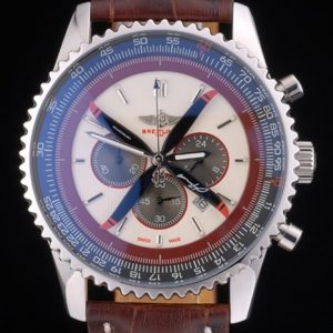 Breitling Certifiée Bracelet Cuir Marron Cadran Beige Chronographe 80175