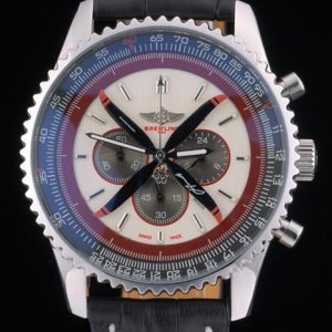 Breitling Certifiée Cadran Beige Chronographe Bracelet Cuir Noir 80177