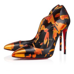 Christian Louboutin Hot Chick 100 mm Escarpins Cuir Specchio On Fire Multicolore