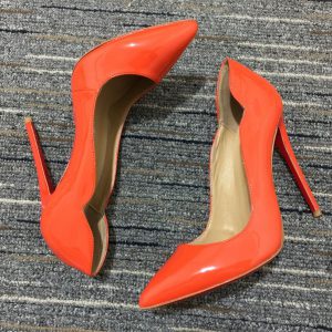 Christian Louboutin Hot Chick Escarpins 100 mm Cuir Verni Orange