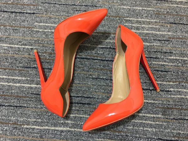Christian Louboutin Hot Chick Escarpins 100 mm Cuir Verni Orange