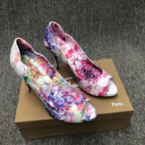 Christian Louboutin Hot Chick Escarpins 120 mm Satin Crêpe Imprimé Fleuri Multicolore