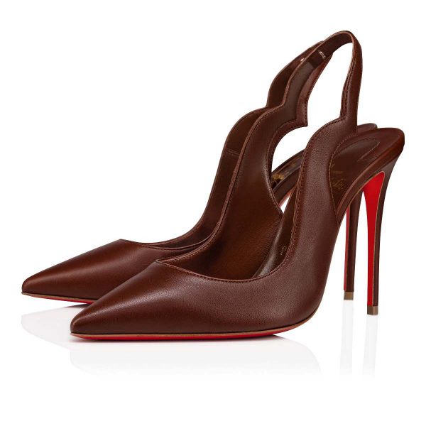 Christian Louboutin Hot Chick Sling Escarpins 100 mm Cuir Nappa Nude 8