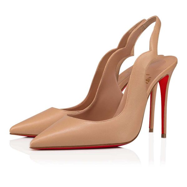 Christian Louboutin Hot Chick Sling Escarpins 100 mm Cuir Nappa Nude