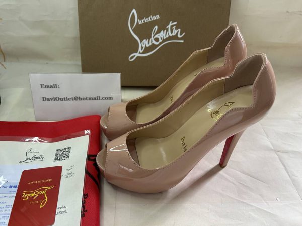 Christian Louboutin Hot Chick Alta 120 mm Escarpins Cuir Verni Blush – Image 6