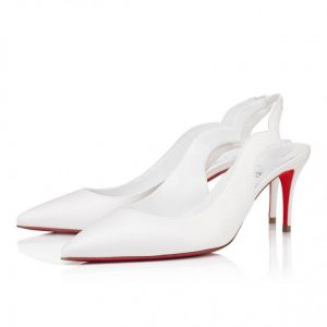 Christian Louboutin Hot Chick Sling 70 mm Escarpins à Bride Arrière Cuir Nappa Bianco