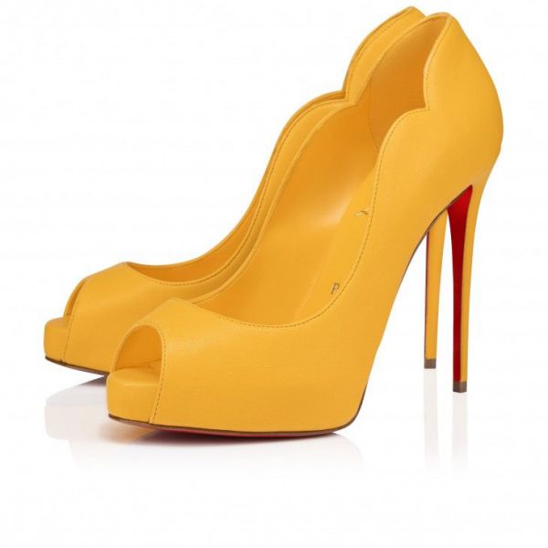 Christian Louboutin Hot Chick Alta 120 mm Escarpins Cuir Nappa Pollen