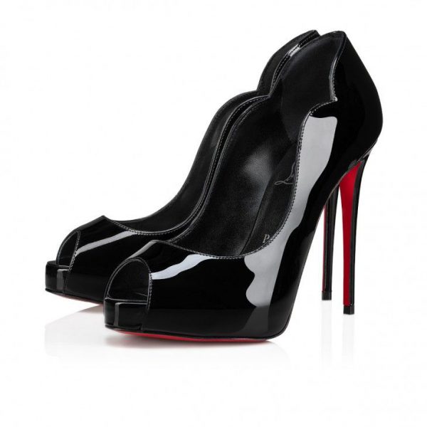 Christian Louboutin Hot Chick Alta 120 mm Escarpins Cuir Verni Noir