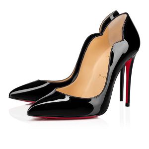 Christian Louboutin Escarpins Hot Chick 100 mm Cuir de Veau Verni Noir