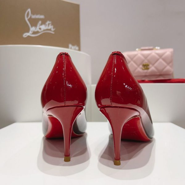 Christian Louboutin Kate Escarpins 60 mm Cuir Verni Noir Rouge – Image 2
