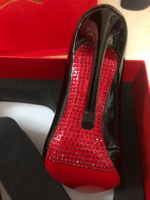 Christian Louboutin Soula Kate Escarpins Semelle Cristal Cuir Verni Noir Loubi – Image 3