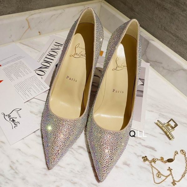 Christian Louboutin Escarpins Kate Strass Dégradé 100 mm Daim Multicolore – Image 3