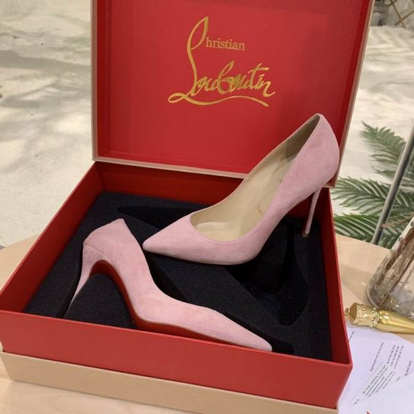 Christian Louboutin Escarpins Kate Veau Velours Rose – Image 2