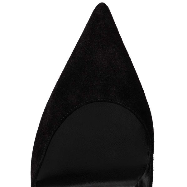 Christian Louboutin Escarpins Kate Lacés 85 mm Veau Velours Noir – Image 3