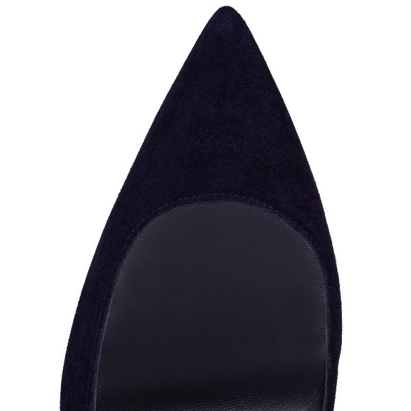 Christian Louboutin Escarpins Kate 100 mm Veau Velours Bleu Encre – Image 3