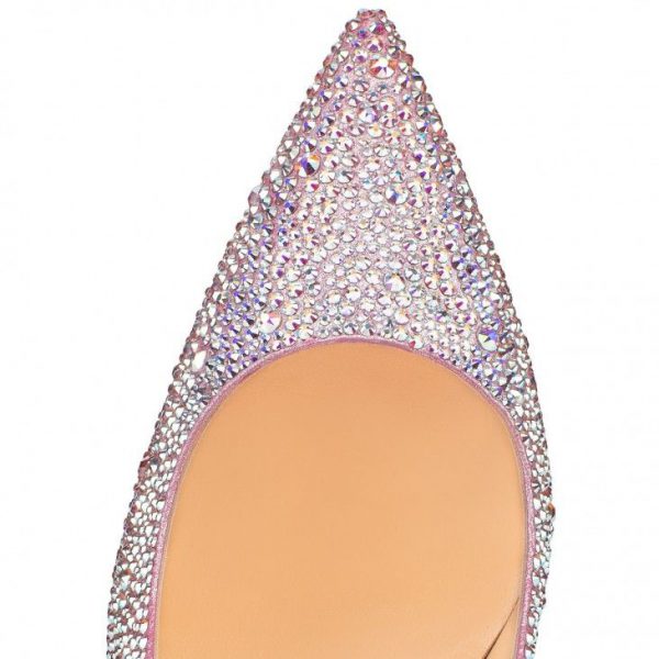 Christian Louboutin Escarpins Kate Strass 100 mm Daim Métallisé Version AB – Image 3