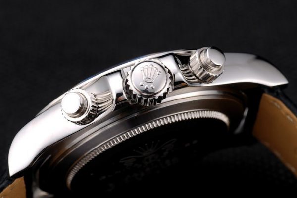 Rolex Daytona Boîtier Acier Inox Cadran Bleu Bracelet Cuir Noir – Image 9