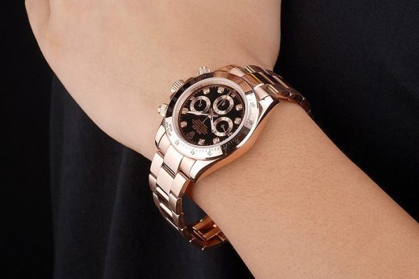Rolex Daytona Plaqué Or Rose Acier Inox Cadran Noir – Image 9