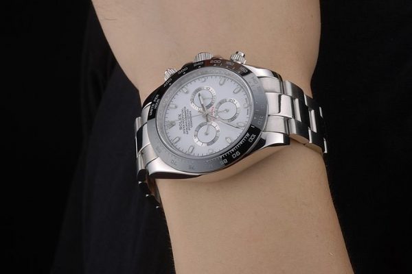 Rolex Daytona Céramique Noire Tachymètre Bracelet Acier Blanc 80249 – Image 9