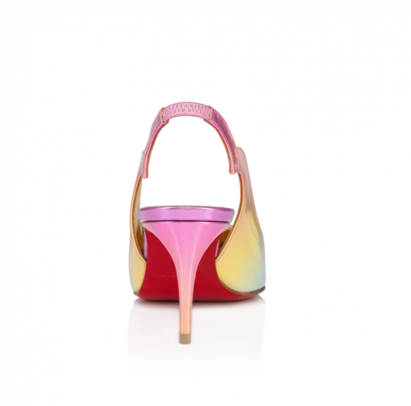 Christian Louboutin Escarpins Hot Chick Sling 70 mm Cuir Specchio Multicolore – Image 4