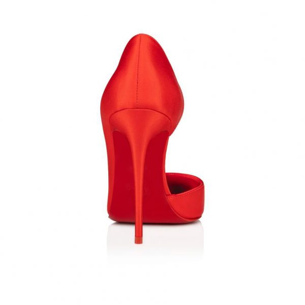 Christian Louboutin Escarpins Iriza 100mm Satin Crêpe Rouge Ole – Image 2
