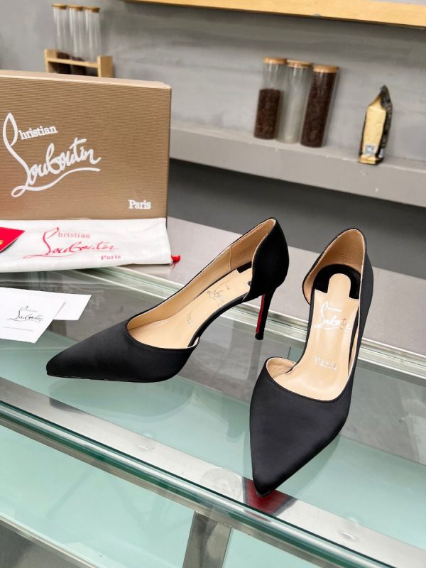 Christian Louboutin Escarpins Iriza 85mm Satin Crêpe Noir – Image 2