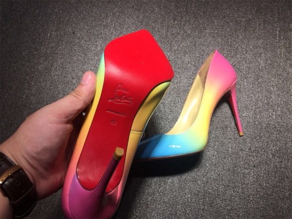 Christian Louboutin Escarpins Pigalle Follies 100 mm Cuir Verni Multicolore – Image 2