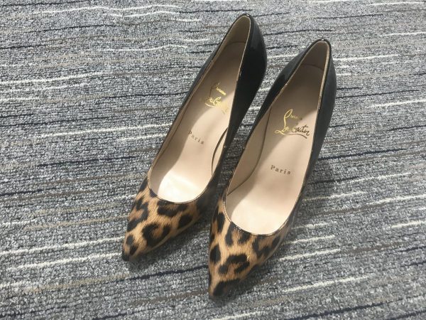 Christian Louboutin Escarpins Pigalle Follies 100mm Verni Dégradé Léopard Noir – Image 3