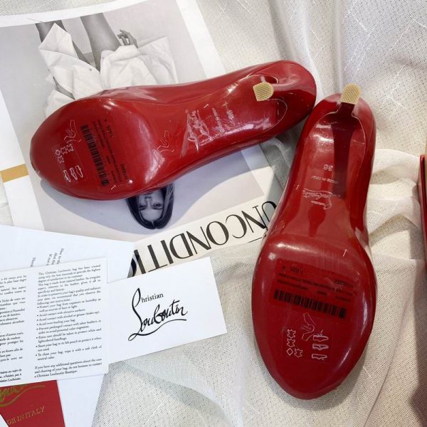 Christian Louboutin New Very Prive 120 Red Patent Platform Peep Toe Heels – Image 2