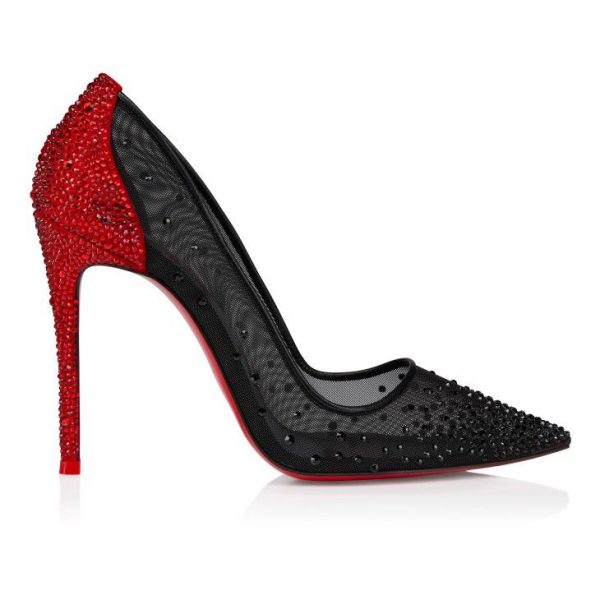 Christian Louboutin Degrastrass Red Carpet 100 mm Escarpins Maille Noir – Image 3