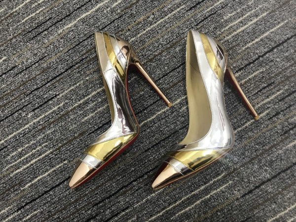 Christian Louboutin Eklectica Escarpins 100 mm Cuir Verni Veau Miroir Multi – Image 2