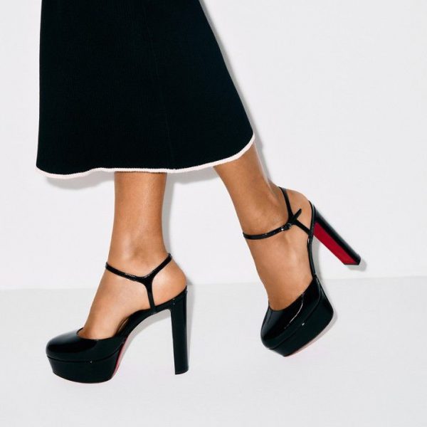 Christian Louboutin Loo Pump 130 mm Escarpins Cuir Verni Noir – Image 5