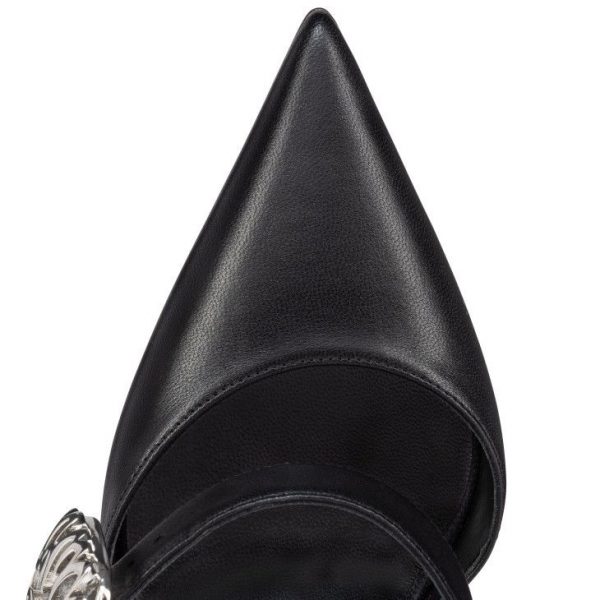 Christian Louboutin Giddylina 100 mm Escarpins à Brides Cuir Nappa Noir – Image 4