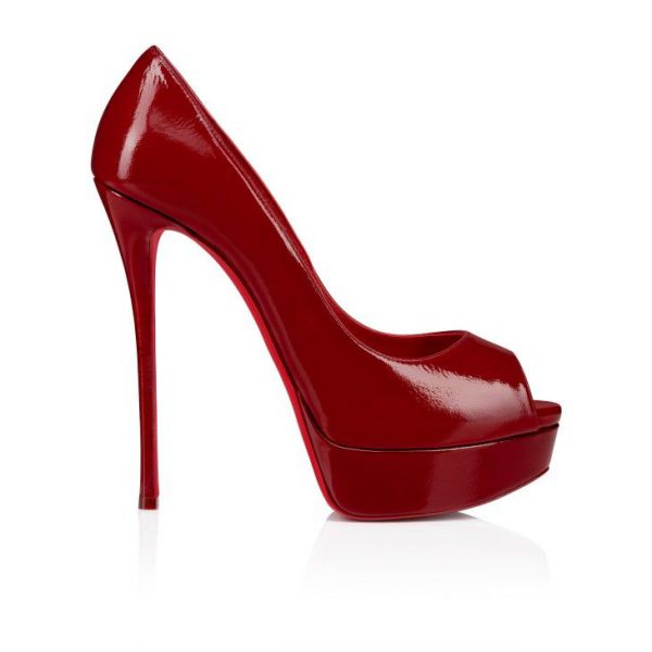 Christian Louboutin Fetish Peep 150 mm Escarpins Cuir Verni Vog Loubi – Image 2
