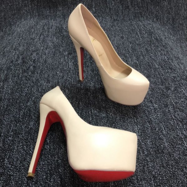 Christian Louboutin Daffodile Escarpins Plateforme 160 mm Cuir Nappa Beige – Image 2
