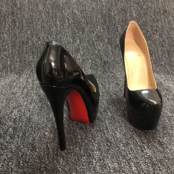 Christian Louboutin Daffodile Escarpins Plateforme 160 mm Cuir Verni Noir – Image 2