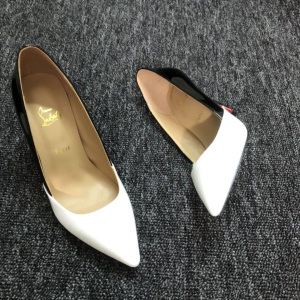 Christian Louboutin Stilettos Escarpins Bicolores Cuir Nappa Noir Blanc – Image 2