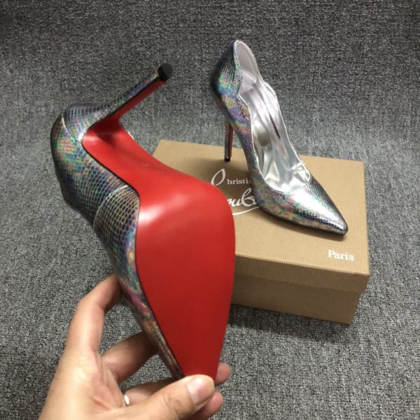 Christian Louboutin Hot Chick Escarpins Peau de Serpent Irisée Multicolore – Image 2