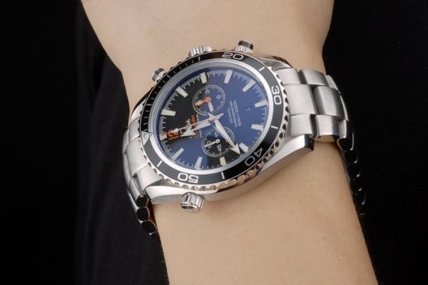 Omega Seamaster Planet Ocean Tachymètre Noir Cadran Noir Bracelet Acier Inoxydable 80240 – Image 8