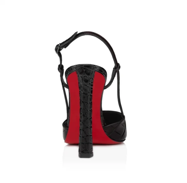 Christian Louboutin Condoroline Escarpins 100 mm Cuir Alligator Métallisé Marron – Image 2