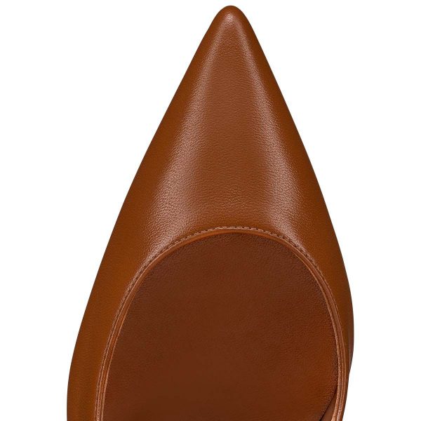 Christian Louboutin Hot Chick Sling Escarpins 100 mm Cuir Nappa Nude 5 – Image 4